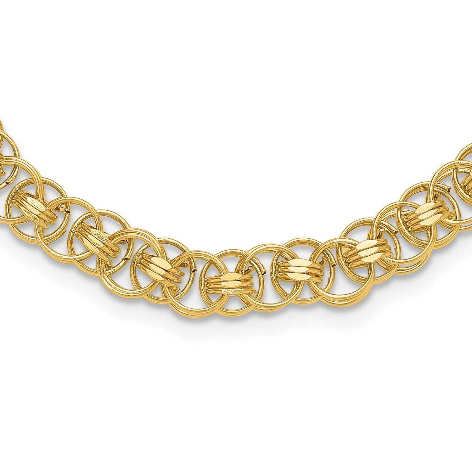 Fancy Link Necklace 14k Polished Gold SF3009-18, MPN: SF3009-18,