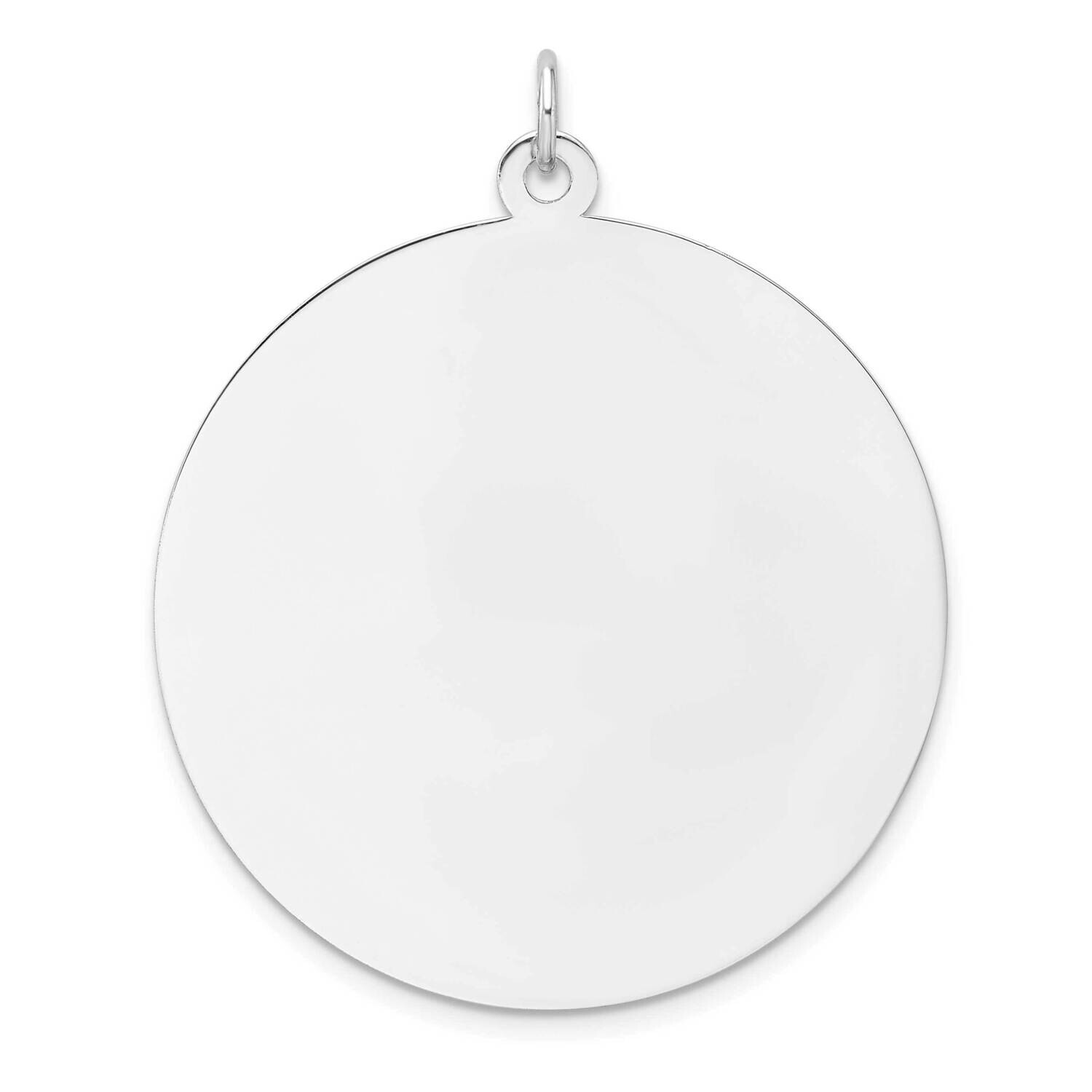 Rhod-Plated Eng. Rnd Polish Front Satin Back Disc Charm Sterling Silver QM541/50, MPN: QM541/50,