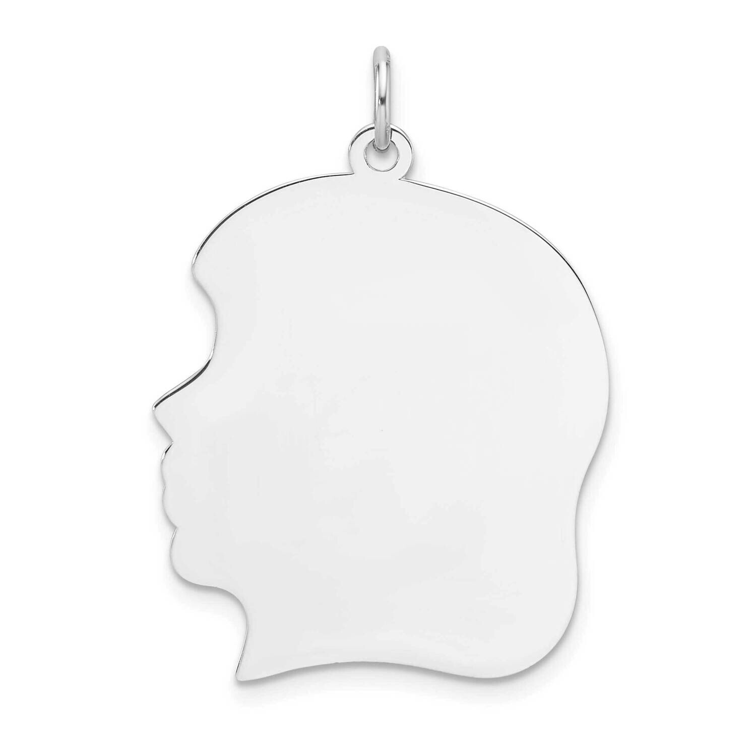 Rhod-Plate Eng. Girl Polished Front Satin Back Disc Charm Sterling Silver QM566/27, MPN: QM566/27,