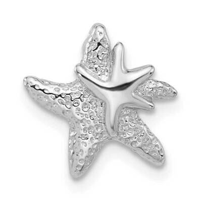 Textured Starfish Chain Slide Sterling Silver Rhodium-Plated QP5800, MPN: QP5800,