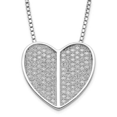 &amp; CZ Brilliant Embers Heart Necklace Sterling Silver QMP345-18, MPN: QMP345-18, 886774327075