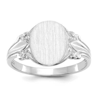 10.0X8.0mm Open Back Signet Ring 14k White Gold RS195W, MPN: RS195W,