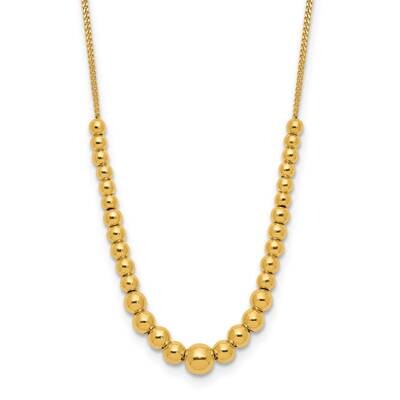 Graduated Beaded Necklace 14k Polished Gold SF3065-18, MPN: SF3065-18,