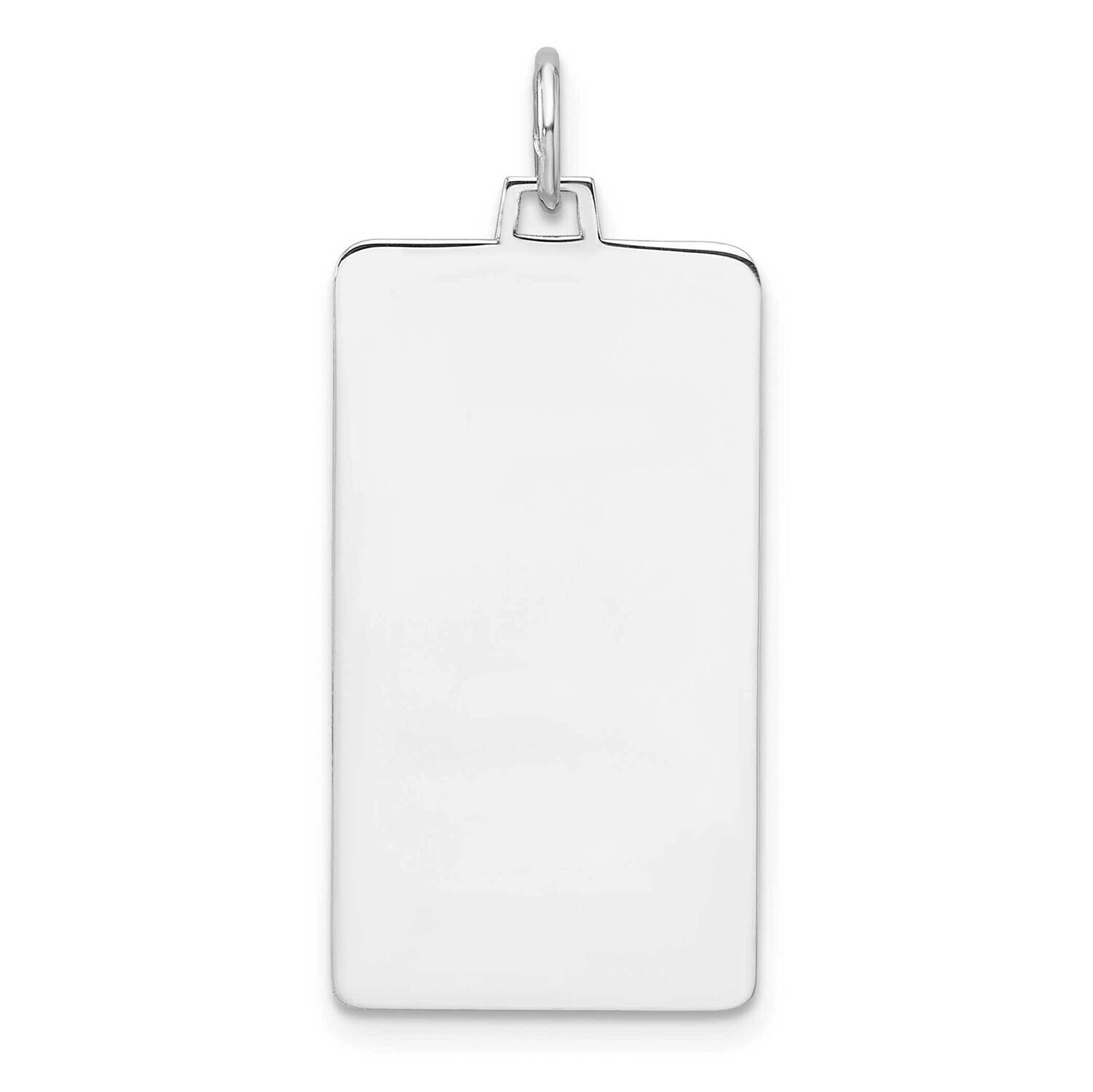 Rhod-Plate Eng. Rect. Polish Front Satin Back Disc Charm Sterling Silver QM556/35, MPN: QM556/35,
