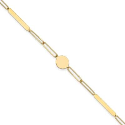 Paperclip Link Circle Bar 8.25 Inch Bracelet 14k Polished Gold SF2974-8.25, MPN: SF2974-8.25, 19690…