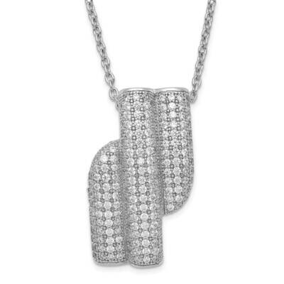 &amp; CZ Brilliant Embers 2 Inch Extension Necklace Sterling Silver QMP885-18, MPN: QMP885-18, 88677432…