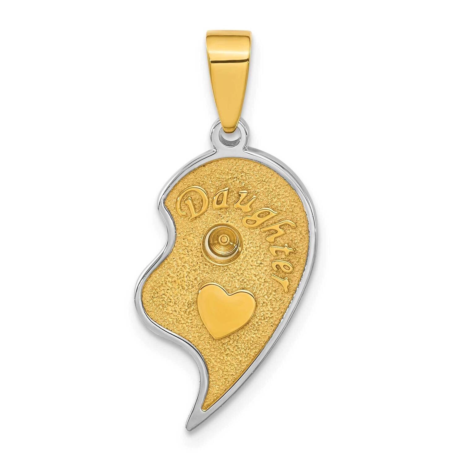 Yellow Ip-Plated Daughter 1/2 Heart Mounting Pendant Stainless Steel QMP8, MPN: QMP8,