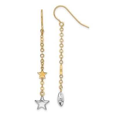 Stars Drop French Wire Earrings 14k Two-Tone Gold SF2795, MPN: SF2795, 191101921704