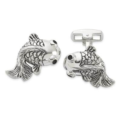 Fish Enameled Cuff Links Sterling Silver QQ642 by Men&#39;s Jewelry and Accessories, MPN: QQ642,