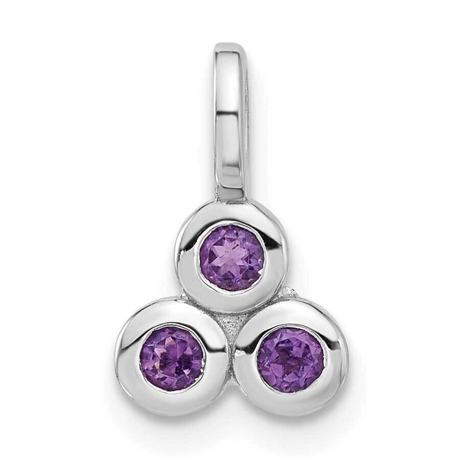 Amethyst Pendant Sterling Silver Rhodium-Plated QP5864AM, MPN: QP5864AM,