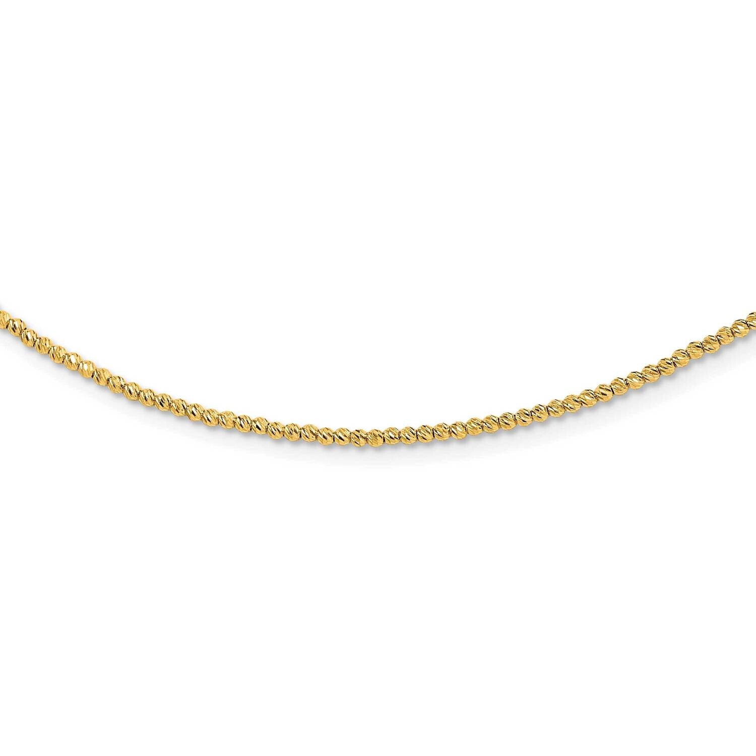 Diamond-Cut Beaded 18 Inch Necklace 14k Polished Gold SF3023-18, MPN: SF3023-18,