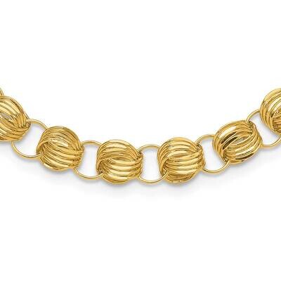 Fancy Diamond-Cut Triple Link Necklace 14k Polished Gold SF3010-18, MPN: SF3010-18,