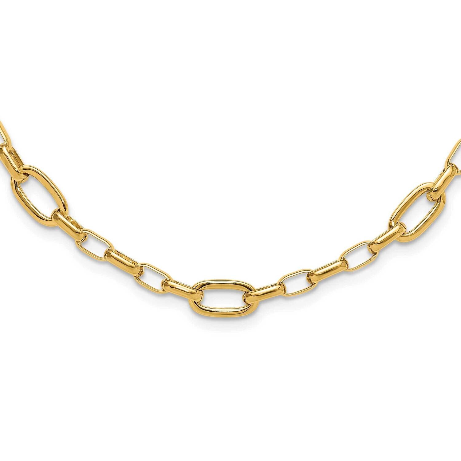 Fancy Cable Link Necklace 14k Polished Gold SF3015-18, MPN: SF3015-18,