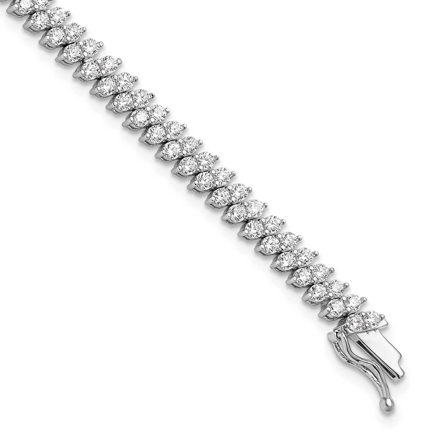 Sterling Shimmer CZ 131 Stone 7 Inch Bracelet Sterling Silver Rhodium-Plated QSH101-7, MPN: QSH101-…