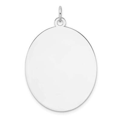 Rhod-Plate Eng. Oval Polish Front Satin Back Disc Charm Sterling Silver QM561/18, MPN: QM561/18,