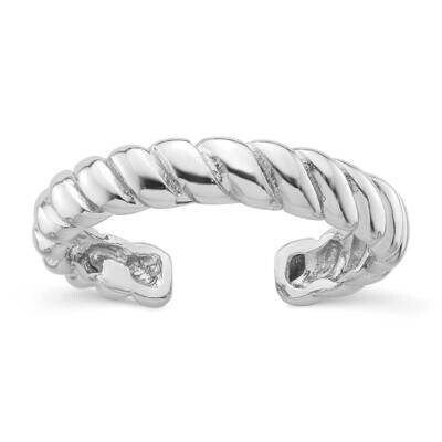 Textured Twist Adjustable Ring Sterling Silver Rhodium-Plated QR7514, MPN: QR7514,