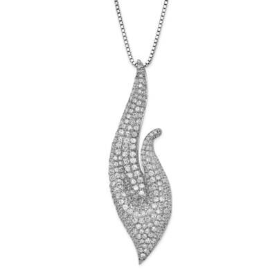 &amp; CZ Brilliant Embers Flame Necklace Sterling Silver QMP475-18, MPN: QMP475-18, 883957048185