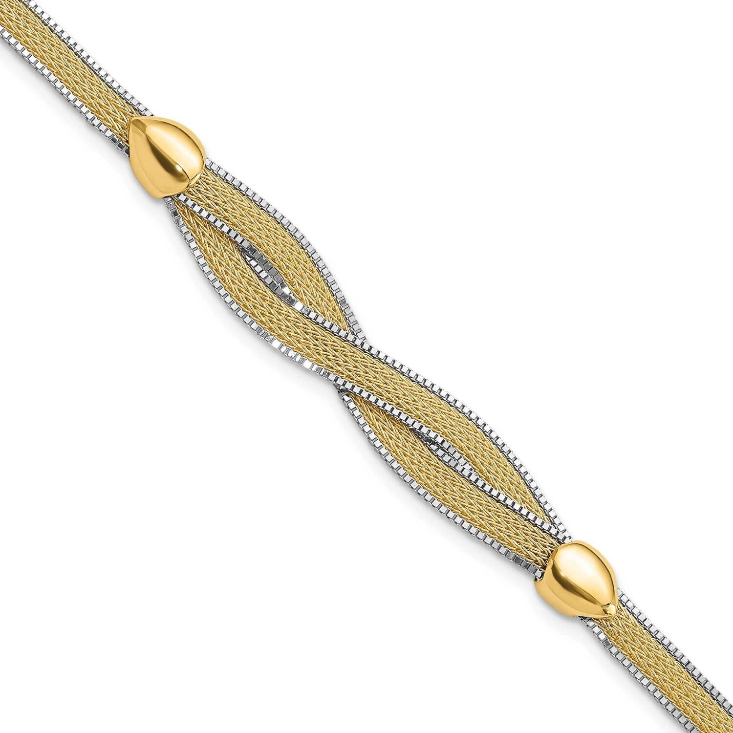 6.75 Inch 1 Inch Extender Mesh Bracelet 14k Two-Tone Gold SF2991-6.75, MPN: SF2991-6.75, 1969040996…
