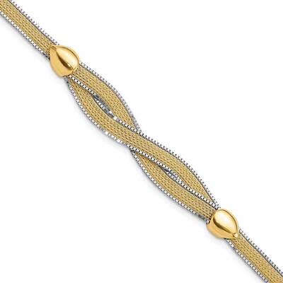 6.75 Inch 1 Inch Extender Mesh Bracelet 14k Two-Tone Gold SF2991-6.75, MPN: SF2991-6.75, 1969040996…