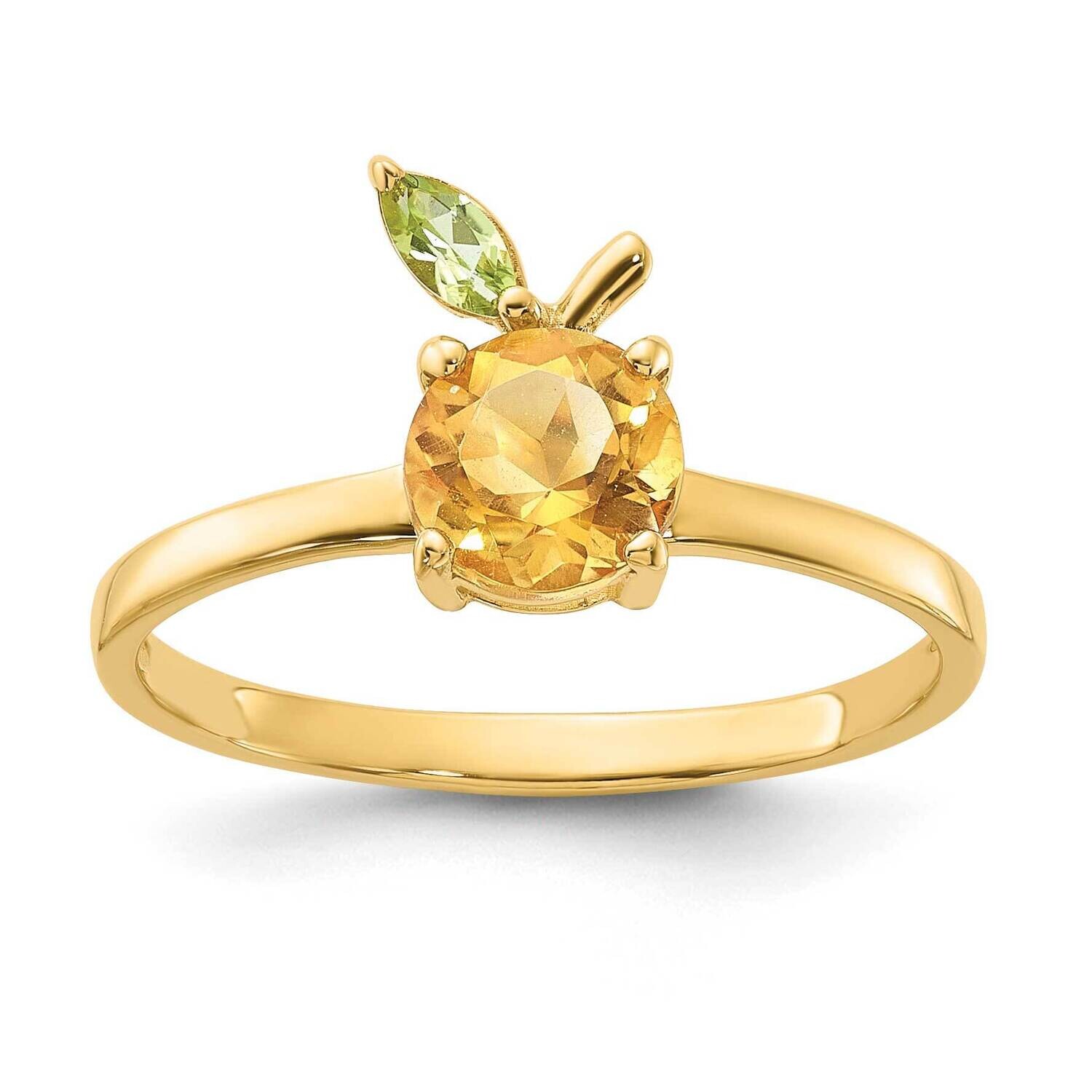 Citrine Peridot Orange Ring 14k Gold SF3070R, MPN: SF3070R,