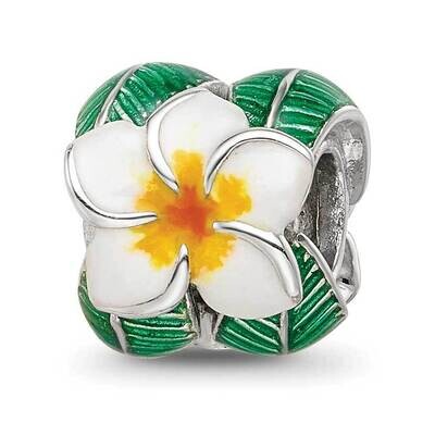 Reflections Enamel Flower &amp; Leaves Round Bead Sterling Silver QRS4251, MPN: QRS4251,