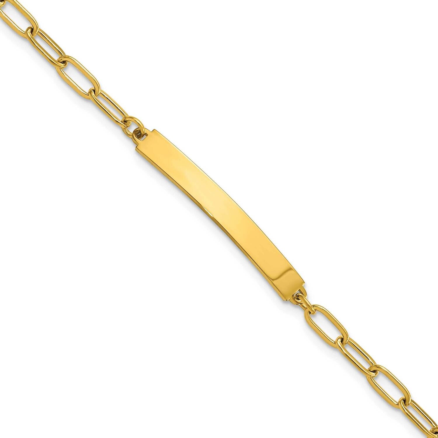 Chisel Polished Yellow Ip-Plated Paperclip Link Chain 6.5 Inch Id Bracelet 1.25 Inch Extension Stai…