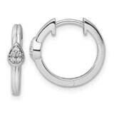 White Ice Diamond Teardrop Hinged Hoop Earrings Sterling Silver Rhodium-Plated QW501, MPN: QW501, 1…