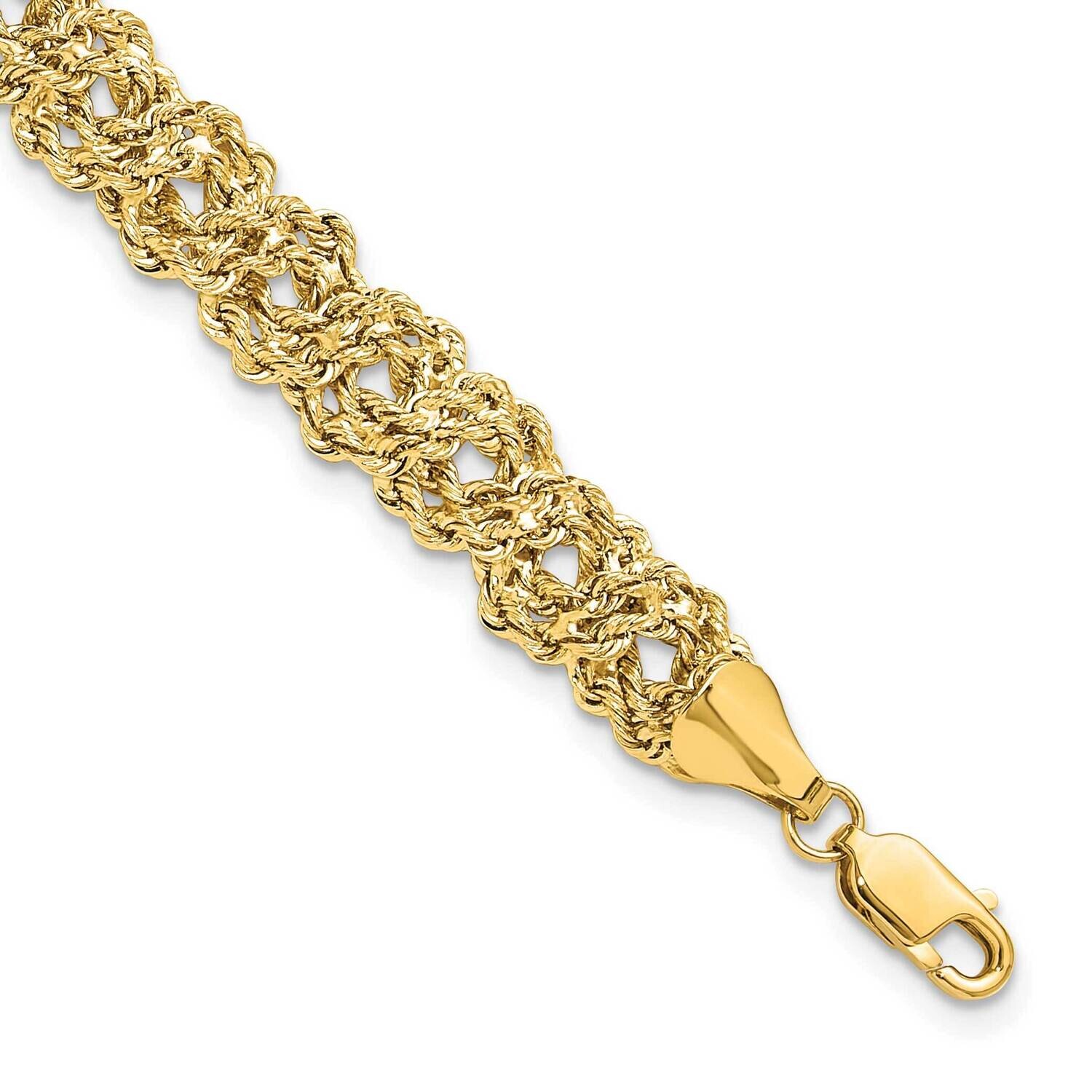 Braided Rope Chain Bracelet 7.75 Inch 14k Gold Diamond-Cut  SF2990-7.5, MPN: SF2990-7.5, 1969041487…