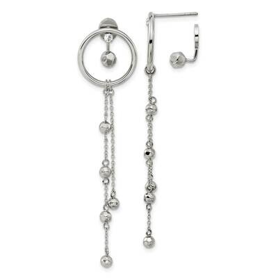 Chisel Polished Preciosa Crystal Front Back Post Dangle Earrings Stainless Steel SRE1589 by Chisel,…