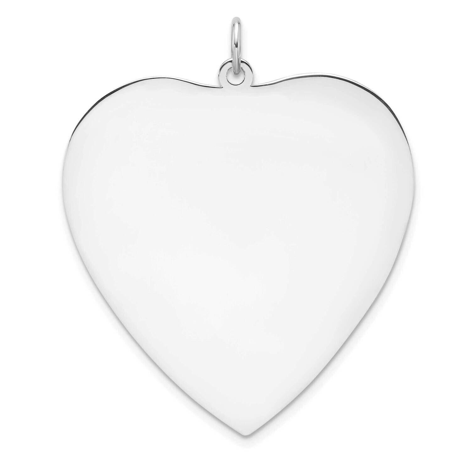 Rh-Plt Engraveable Heart Polished Front Back Disc Charm Sterling Silver QM550/35P, MPN: QM550/35P,