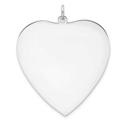 Rh-Plt Engraveable Heart Polished Front Back Disc Charm Sterling Silver QM550/35P, MPN: QM550/35P,