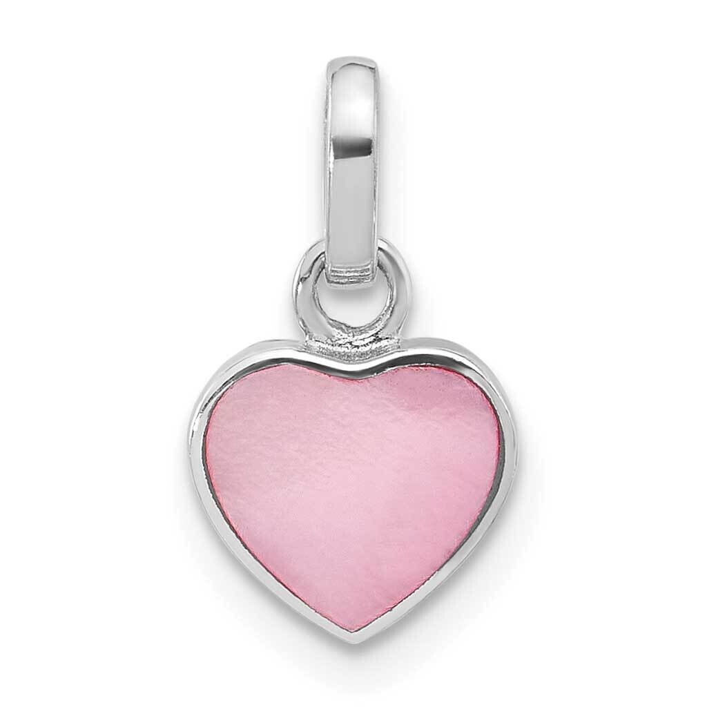 Pink Mother Of Pearl Heart Pendant Sterling Silver Rhodium-Plated QP5787, MPN: QP5787,