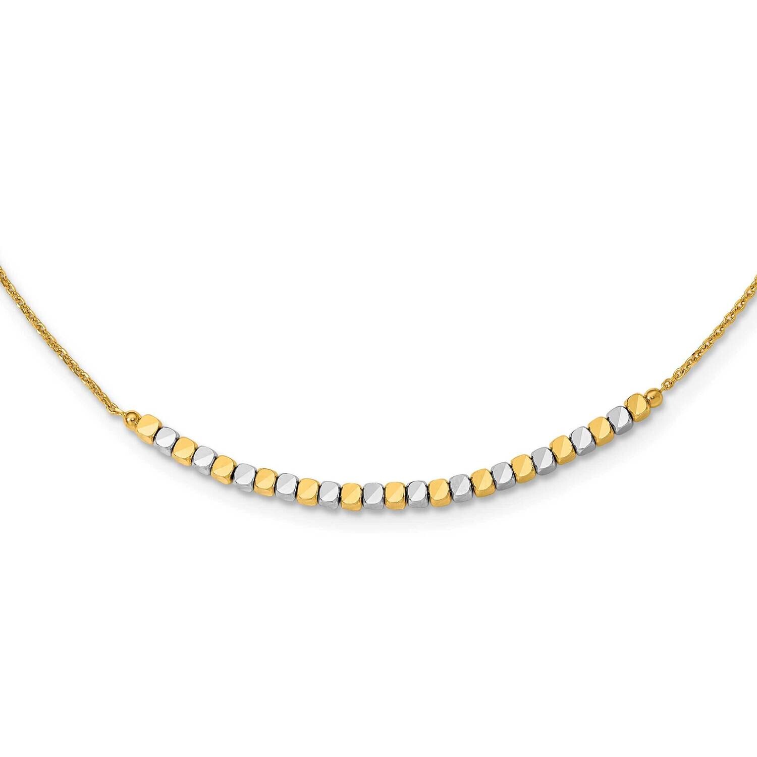 Beaded 18 Inch Necklace 14k Two-Tone Gold SF3013-18, MPN: SF3013-18,