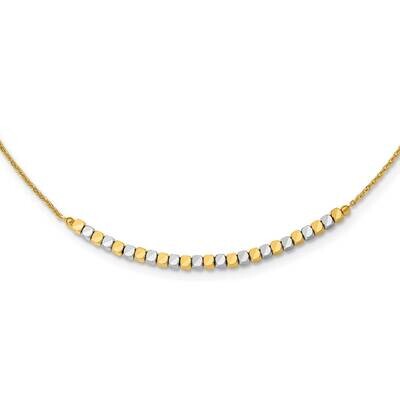 Beaded 18 Inch Necklace 14k Two-Tone Gold SF3013-18, MPN: SF3013-18,