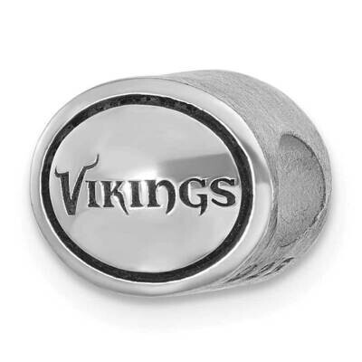 Enameled Minnesota Vikings Nfl Bead Sterling Silver QRS3059, MPN: QRS3059,