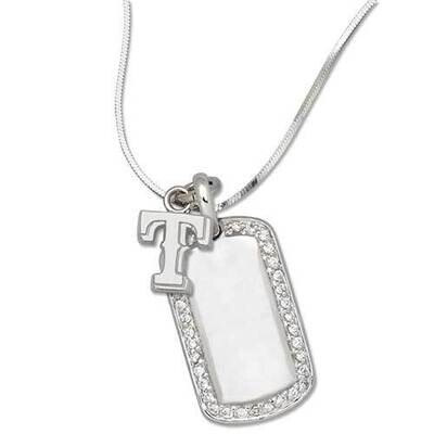 Texas Rangers T 3/8 On Mini Dog Tag Sterling Silver RAN016DT-SS, MPN: RAN016DT-SS, 634401851468