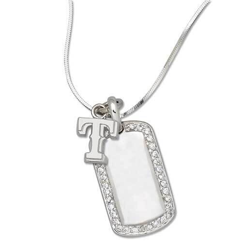 Texas Rangers T 3/8 On Mini Dog Tag Sterling Silver RAN016DT-SS