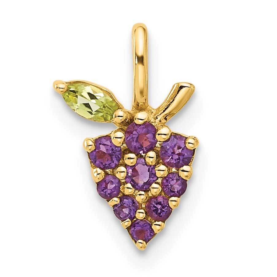 Amethyst Peridot Grapes Chain Slide 14k Gold SF3069P, MPN: SF3069P,