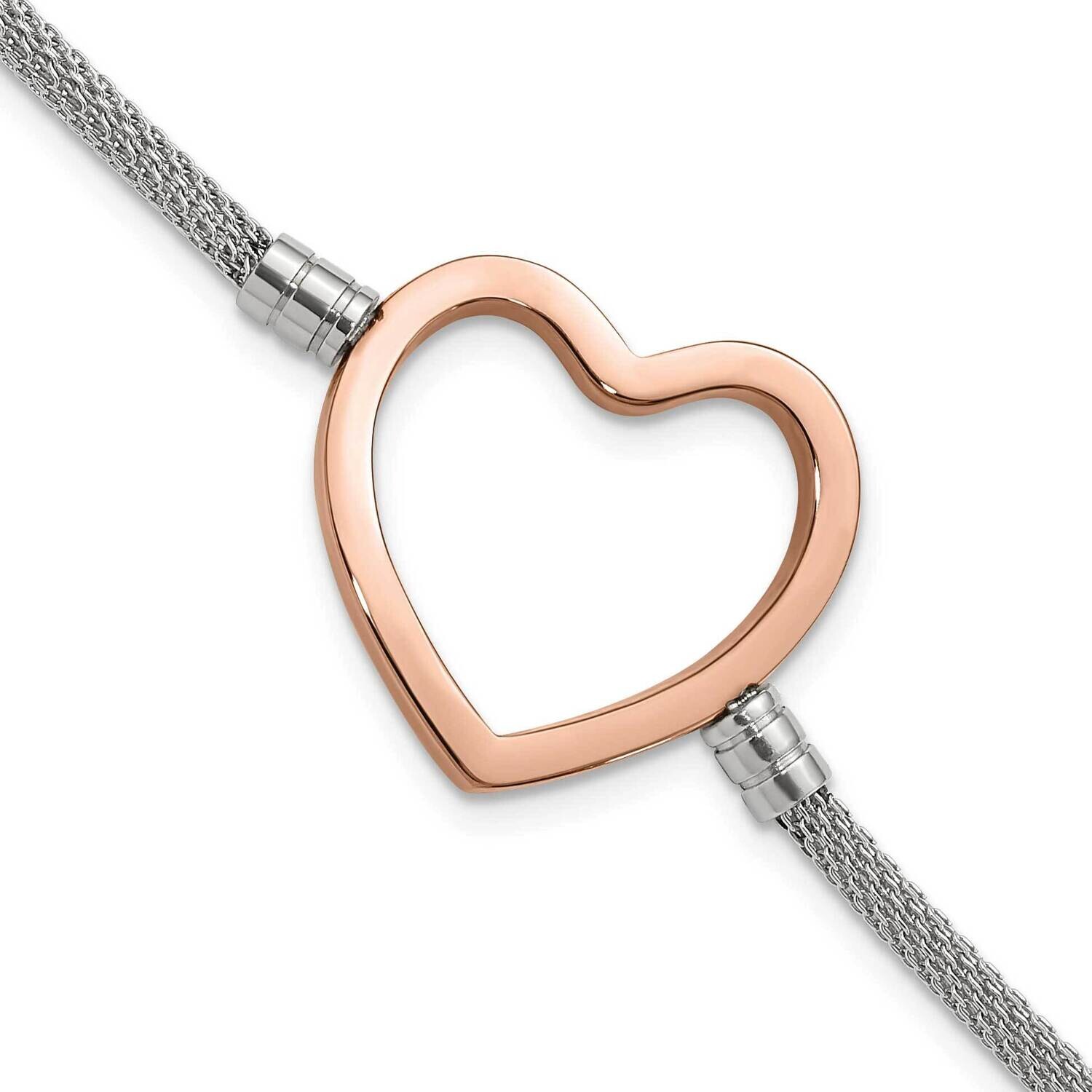 Pink Pvd-Plated Heart Mesh 1.5 Inch Extension Bracelet Stainless Steel SRB932-7.75 by Chisel, MPN: …