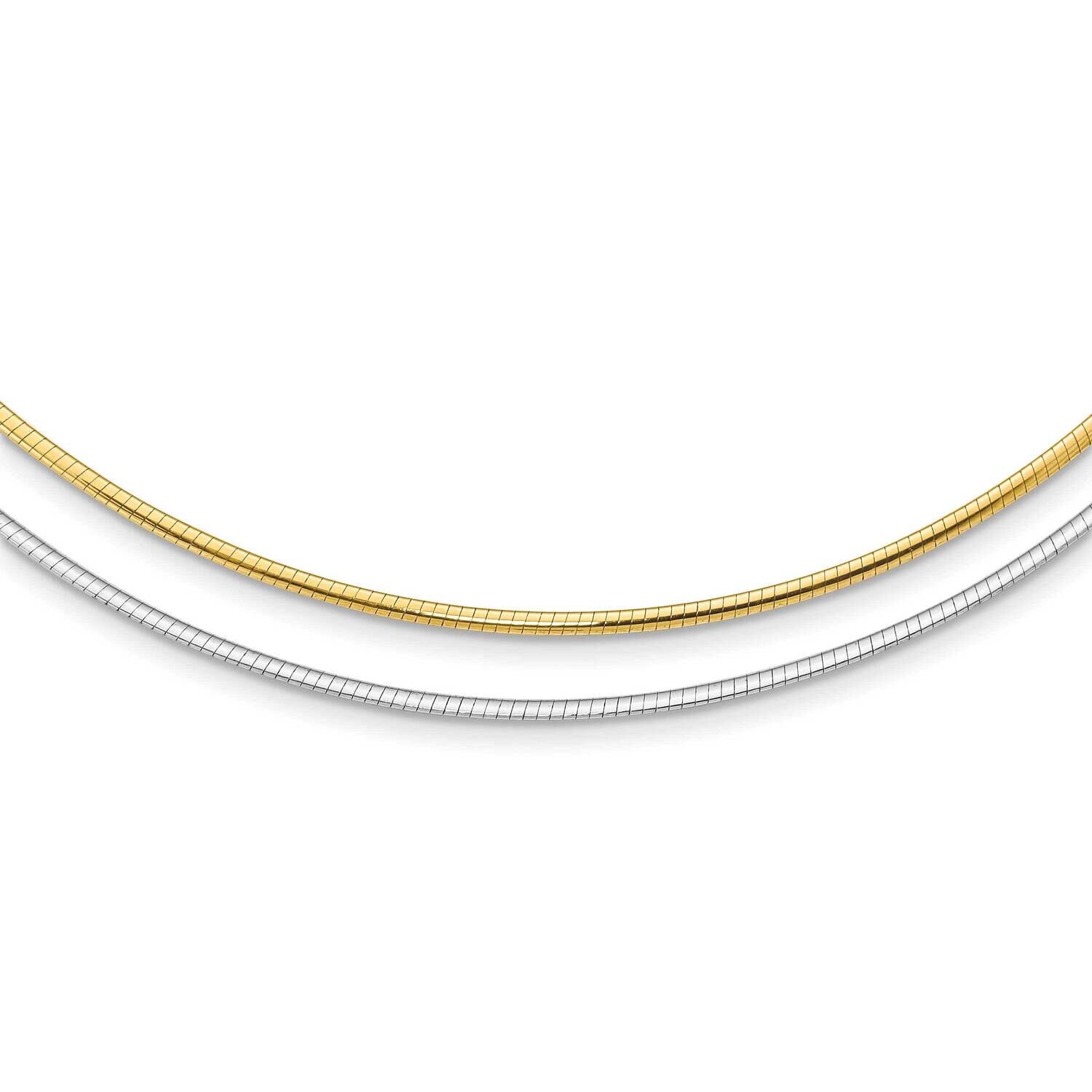 Reversible 2mm Omega Necklace 14k Two-Tone Gold ROML2-16