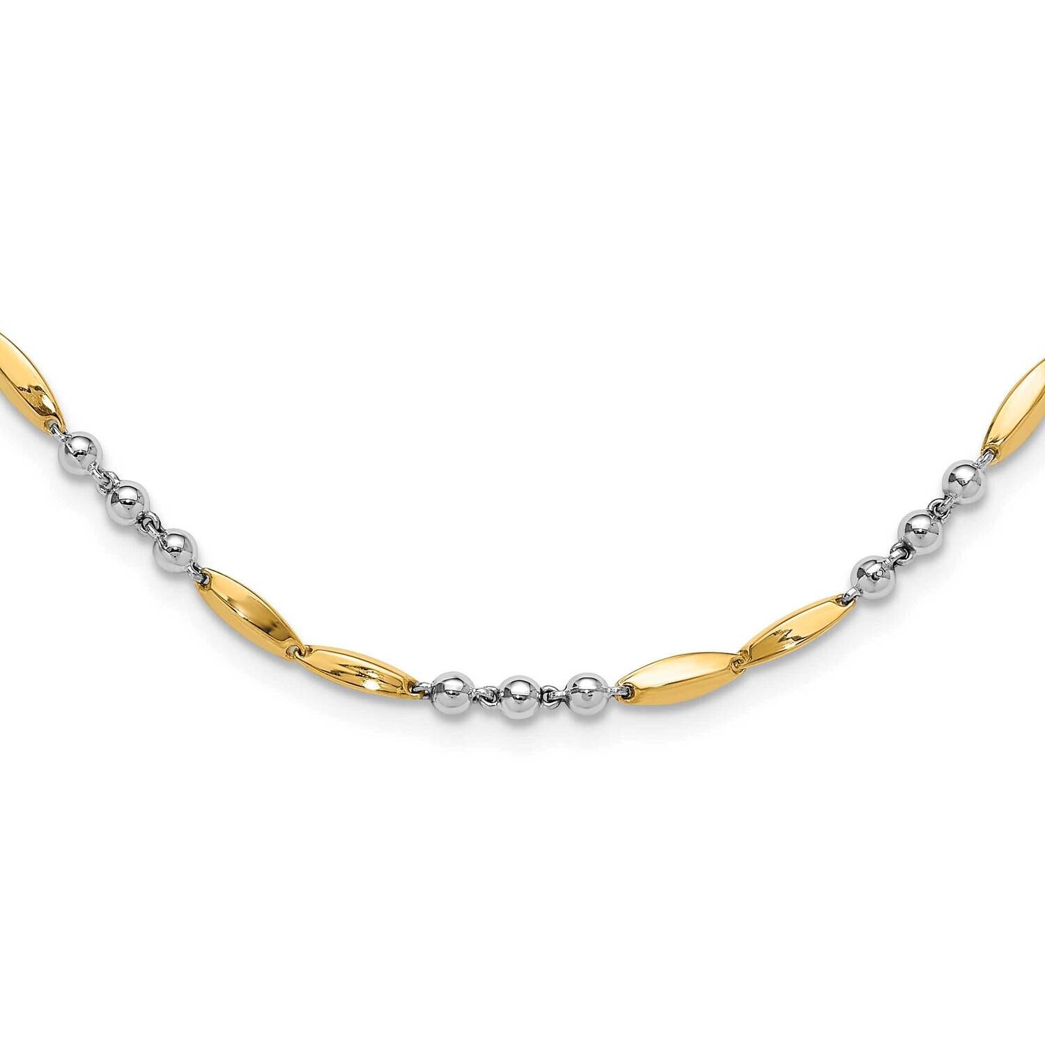 Polished Necklace 14k Two-Tone Gold SF2980-18, MPN: SF2980-18,
