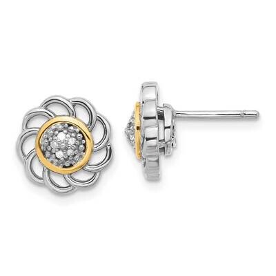 Shey Couture 14K Accent Diamond Post Earrings Sterling Silver Rhodium-Plated QTC1779, MPN: QTC1779,