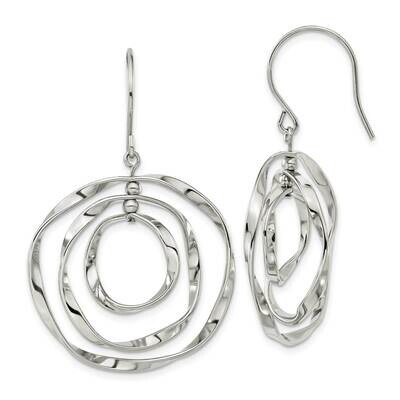 Chisel Polished Wavy Circles Dangle Shepherd Hook Earrings Stainless Steel SRE1591 by Chisel, MPN: …
