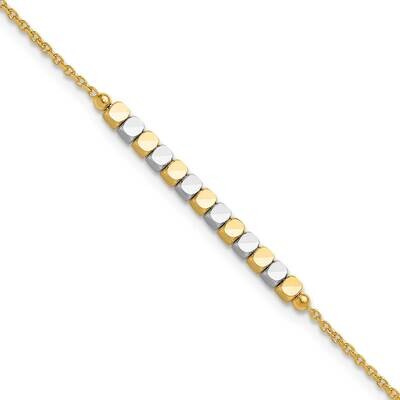 Beaded 7.5 Inch Bracelet 14k Two-Tone Gold SF3013-7.5, MPN: SF3013-7.5,