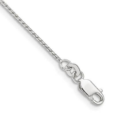1mm Round Franco Chain 10 Inch Sterling Silver QRF050-10, MPN: QRF050-10,