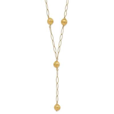 Gold-Tone Rhodium Textured Clover Bead Drop Necklace Sterling Silver QPRF139-16, MPN: QPRF139-16, 8…