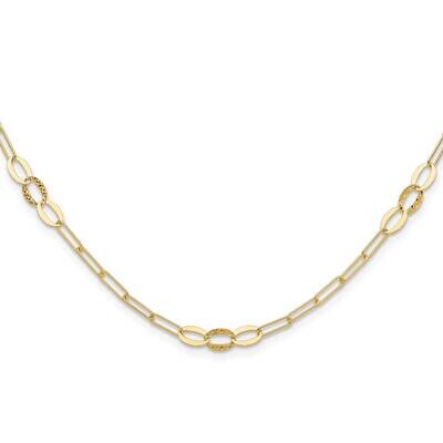 Paperclip Link 16 Inch 2 Inch Extender Necklace 14k Gold Diamond-Cut  SF3017-16, MPN: SF3017-16,