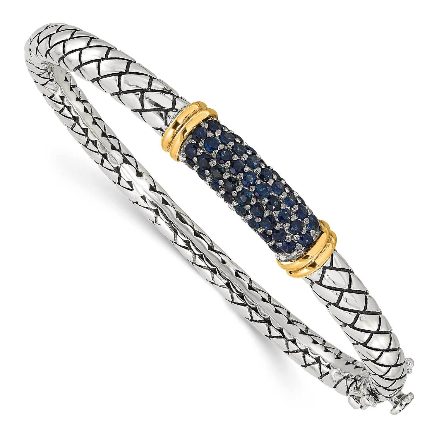 Shey Couture 14K Accent Sapphire Bangle Bracelet Sterling Silver Rhodium-Plated QTC1813, MPN: QTC18…