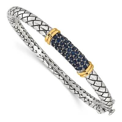 Shey Couture 14K Accent Sapphire Bangle Bracelet Sterling Silver Rhodium-Plated QTC1813, MPN: QTC18…