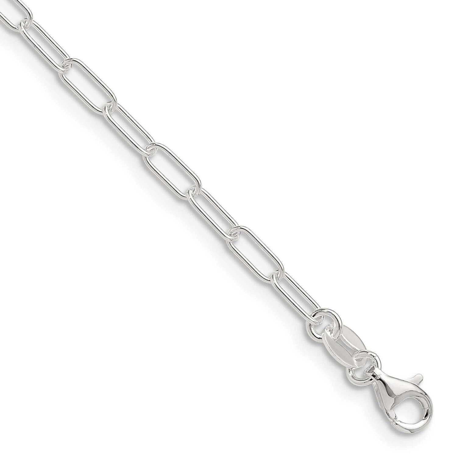 2.5mm Elongated Cable Chain 24 Inch Sterling Silver Polished QPCL060-24, MPN: QPCL060-24,
